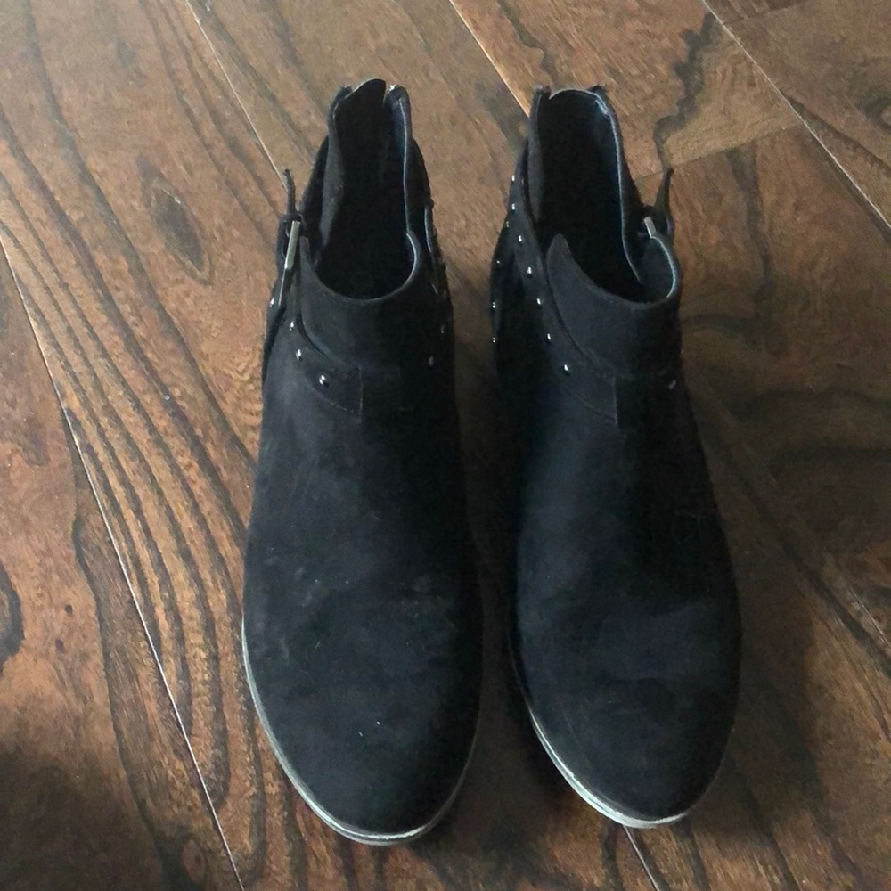 Black suede booties